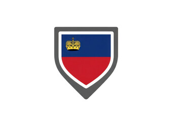 Obraz premium Liechtenstein flag icon inside a shield shape isolated on transparent background