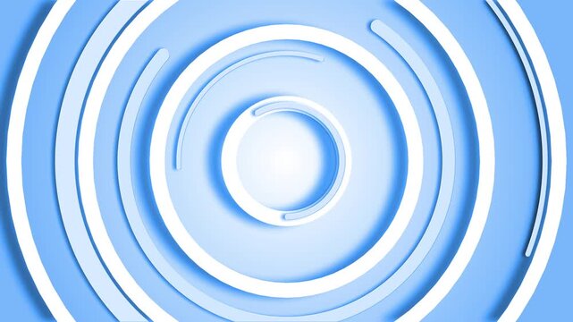 Abstract concentric circular rings layered 3d effect and soft shadows background animation