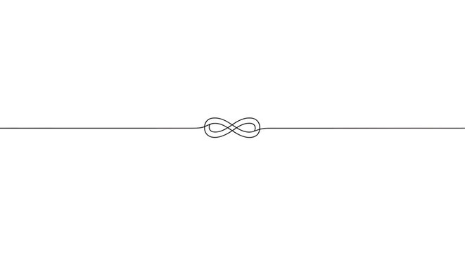 Minimalist continuous line art of an infinity symbol knot