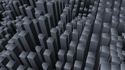 Fototapeta premium Abstract 3D Render of Dark Gray Geometric Columns Background