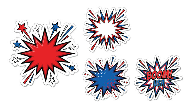 Colorful comic book explosion effects