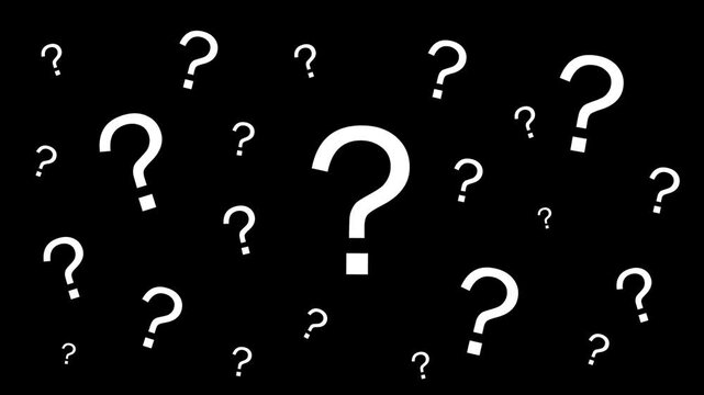 question mark animation on green background, motion graphics, 4k videos