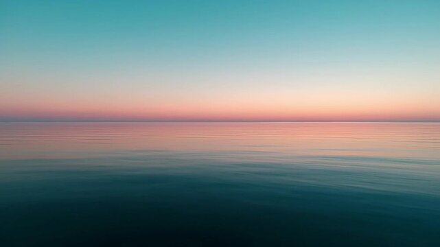 Calm ocean at sunset horizon.