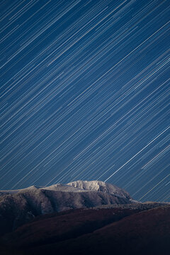 Star Trails Above Snow-Covered Halla Mountain