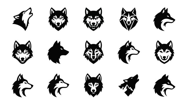 Wolf Head Logo Collection Set
