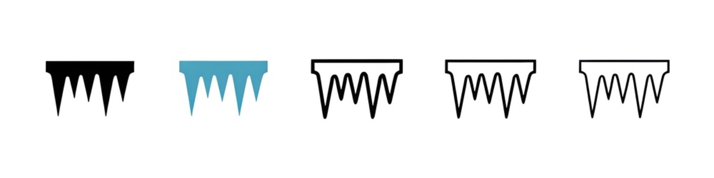 Icicles line icon vector set. Thin line customizable illustration. Contour symbol. Vector isolated outline drawing. Editable stroke