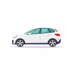 Fototapeta premium Flat design illustration of a white SUV car