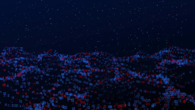 Digital binary code abstract wave Video Animated Background