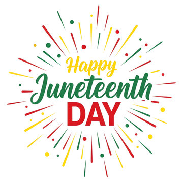 Juneteenth day celebration with colorful explosion design