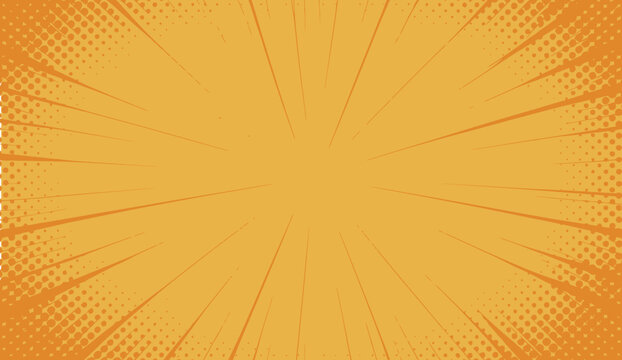 Comic background, yellow pop art style burst, cartoon thunder lightning, game show aesthetic, fun dotted pattern, vector illustration.