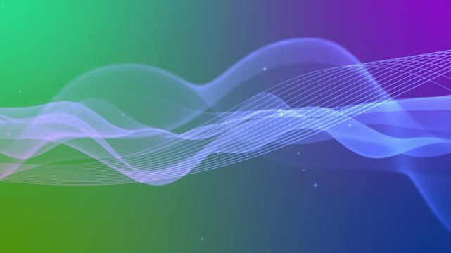 Abstract wavy lines flowing across background with subtle stars smooth gradient, modern minimalist tech aesthetic