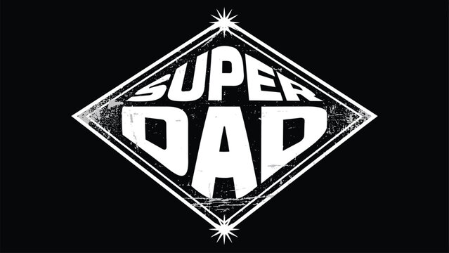 Vintage distressed Super Dad diamond emblem logo