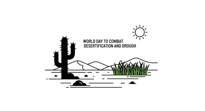 Environmental awareness banner for desertification and drought day