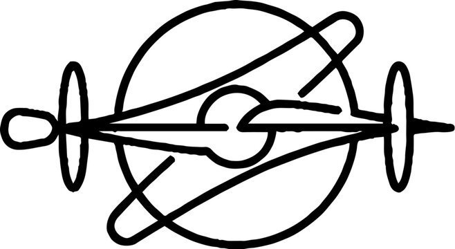Abstract technical globe symbol with aviation wings