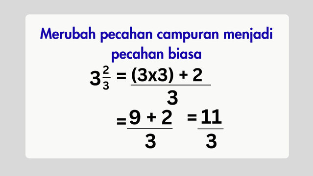 Clear mathematical explanation demonstrating the step-by-step process of converting a mixed fraction into an improper fraction with a numerical example
