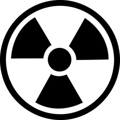 Radiation hazard warning sign silhouette icon for nuclear and radioactive safety design elements © Tanjum