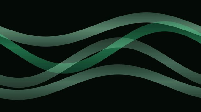 Flowing Ribbons Jade Abstract Motion Background Seamless Loop 4K 058