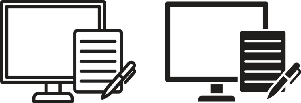 Blended learning icon vector collection. vector stock symbol illustrations