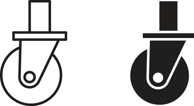 Cart trolley wheel icon vector collection. vector stock symbol illustrations