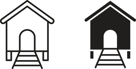 Chicken coop icon vector collection. vector stock symbol illustrations © mila