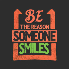 Naklejka premium Colorful typographic quote 'Be the reason someone smiles' isolated on transparent background