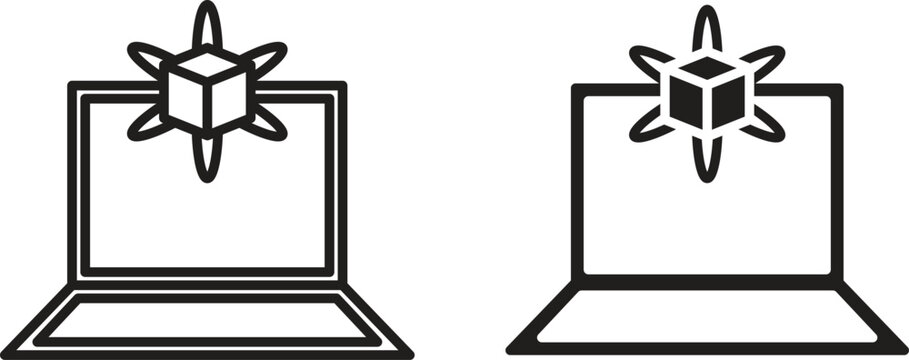 Computer simulation icon vector collection. vector stock symbol illustrations