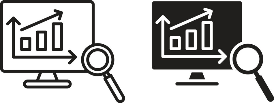 Data Analysing icon vector collection. vector stock symbol illustrations