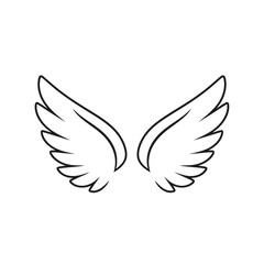 Fototapeta premium cotton candy vector Minimalist angel wings line art illustration for symbolic design