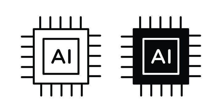 Ai tech icon pack in black vector type