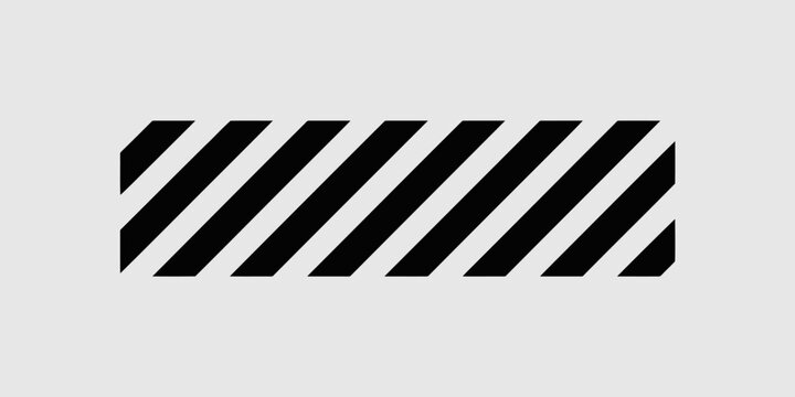 Black diagonal stripes on a light gray background forming a rectangular shape with sharp edges