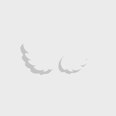 Fototapeta premium cotton candy vector Minimalist soft white angel wings icon for spiritual design projects