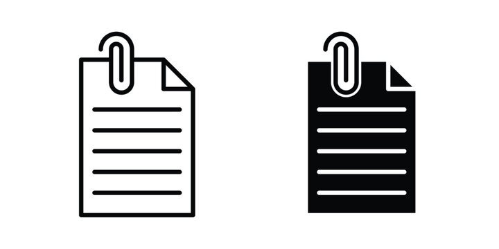 Attach document icon pack in black vector type