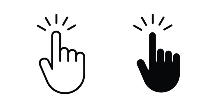 Click Hand icon pack in black vector type
