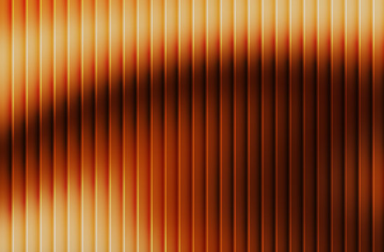 Abstract background featuring vertical metallic corrugated texture in warm orange and brown tones