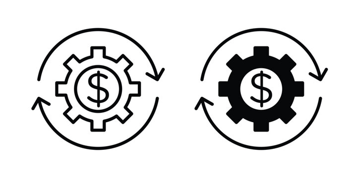 Cost optimization icon pack in black vector type