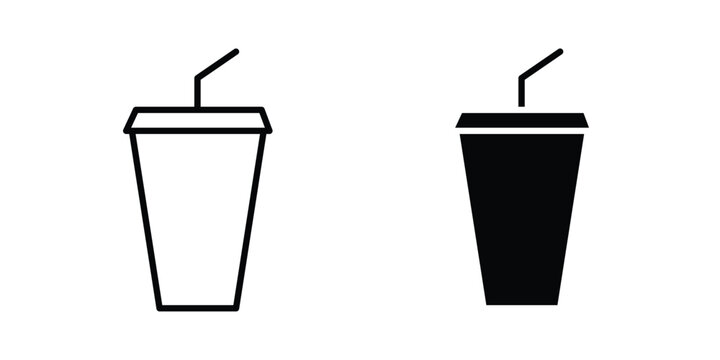 Disposable coffee cup icon pack in black vector type
