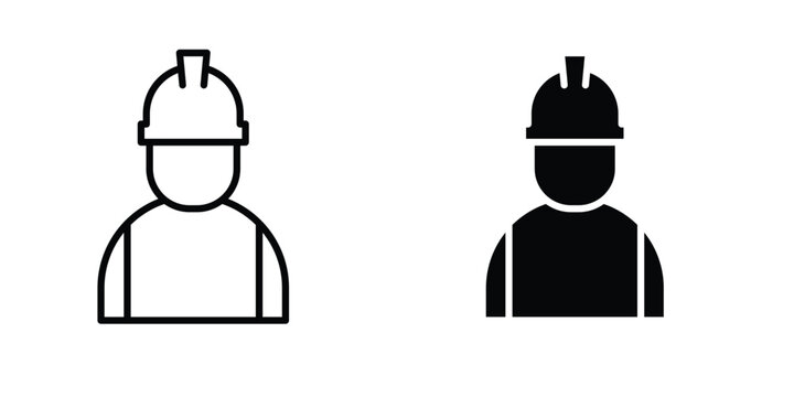 Factory Worker Icon pack in black vector type