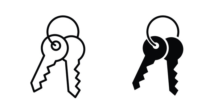 Keys icon pack in black vector type