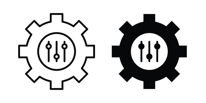 Mass customization icon pack in black vector type