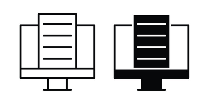 Online exam test icon pack in black vector type