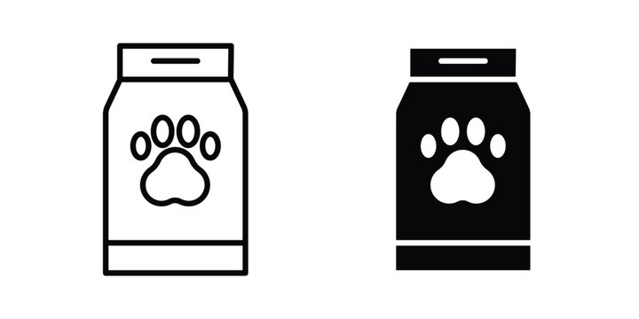 Pet food pack in black vector typeage icon pack in black vector type
