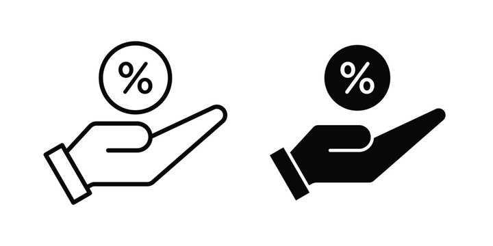 Take credit icon pack in black vector type