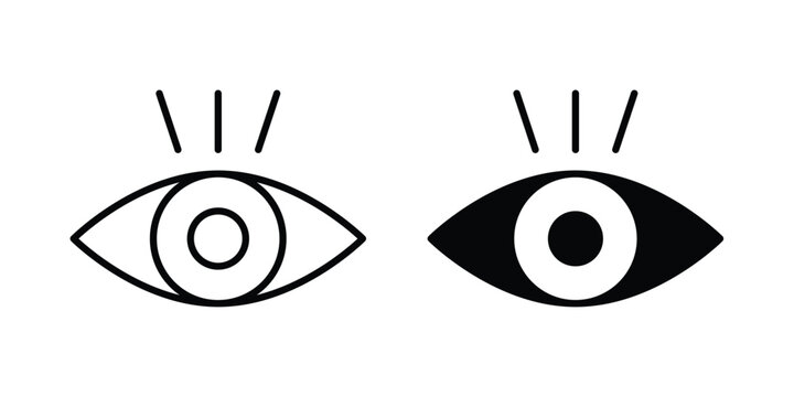 Vision icon pack in black vector type