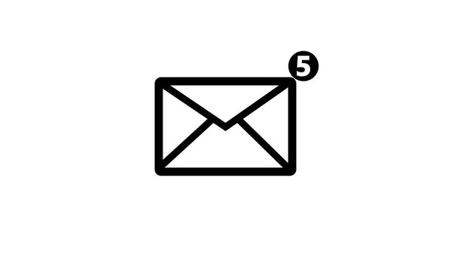 New message box icon message animation. Mail inbox notification icon animation.