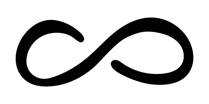 Hand drawn infinity sign Eternal limitless unlimited infinite forever symbol Cycle endless life concept doodle For design print logo tattoo