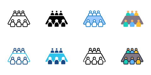 Fototapeta premium Conference icons set multiple style collection. Editable stroke 