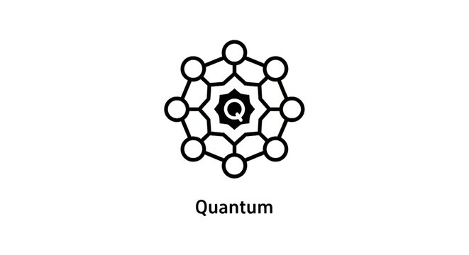 Quantum computing logo design with geometric node structure