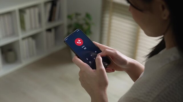 Woman calling emergency number 112 for crisis situation