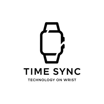 bold black line art smartwatch with connectivity fitness tracking modern technology for app developers hardware manufacturers logo design