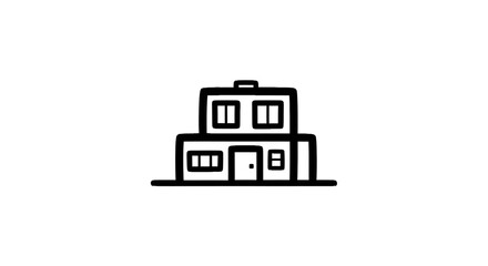 Fototapeta premium Minimalist two story house outline icon
